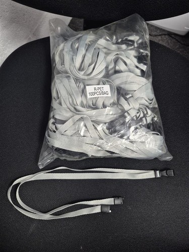 Grey lanyard with plastic - lanyard,