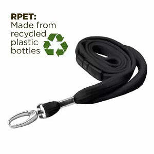 Black 10mm wide lanyard - black,