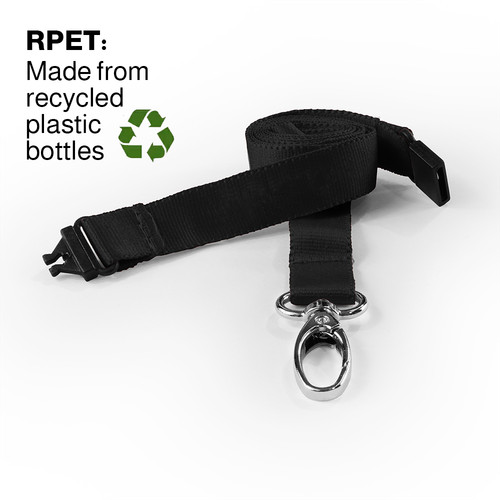 Black 15mm wide lanyard - black,
